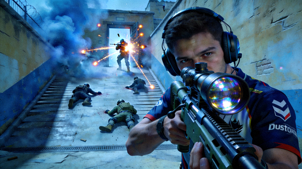 CS:GO职业选手在比赛中使用AWP完成精彩1v4残局